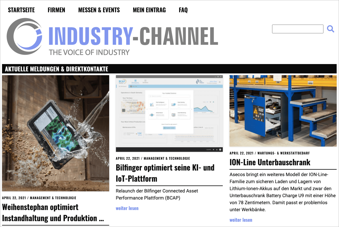 Industry Channel Website