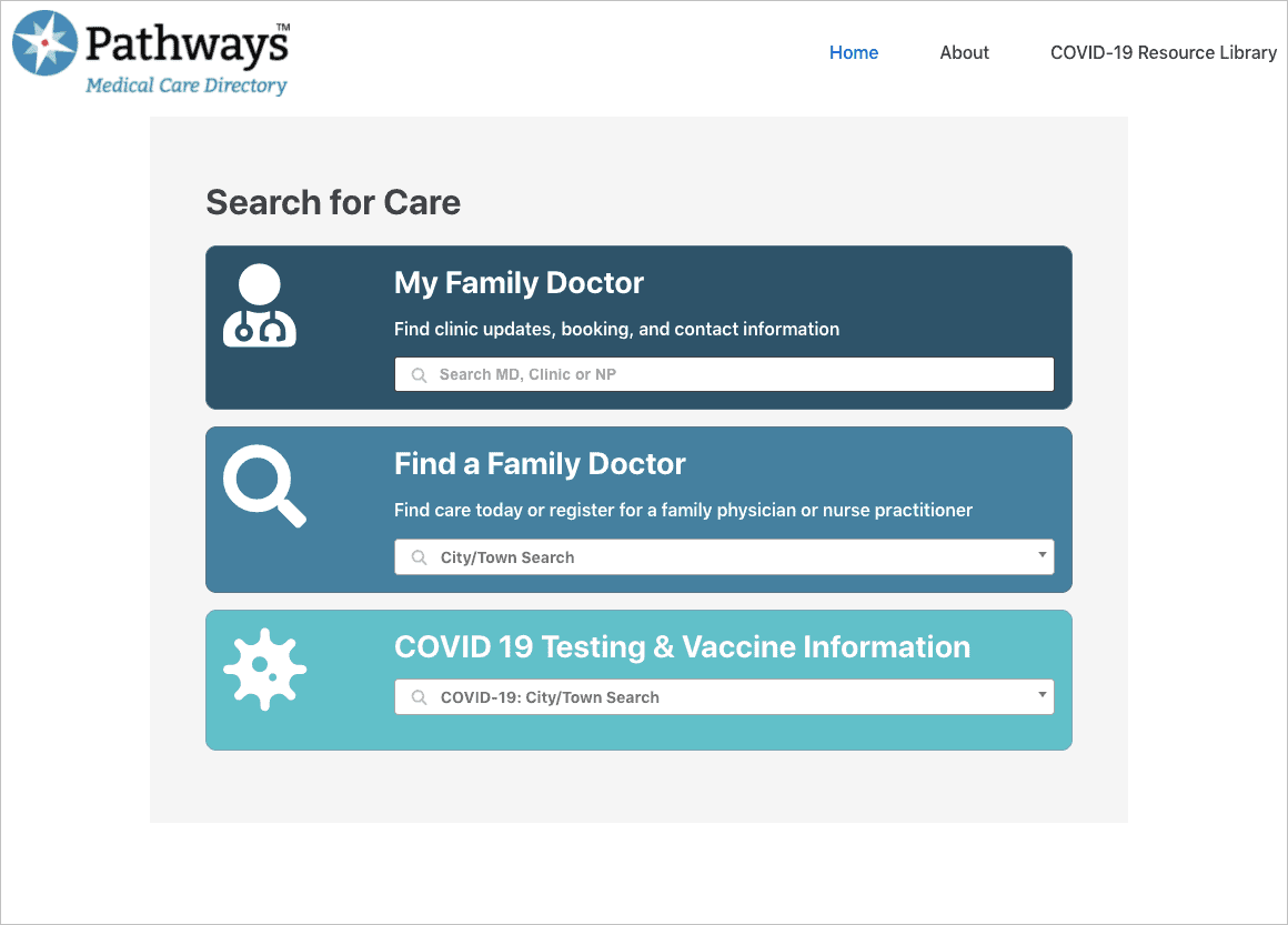 Pathways Medical Care Directory Website